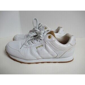 Levis Sneakers Womens Size 8.5  White Gold Running Casual Comfort Tennis Shoes